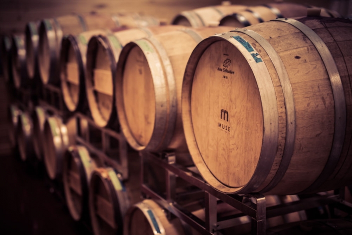Muse Vineyards Wine Barrels